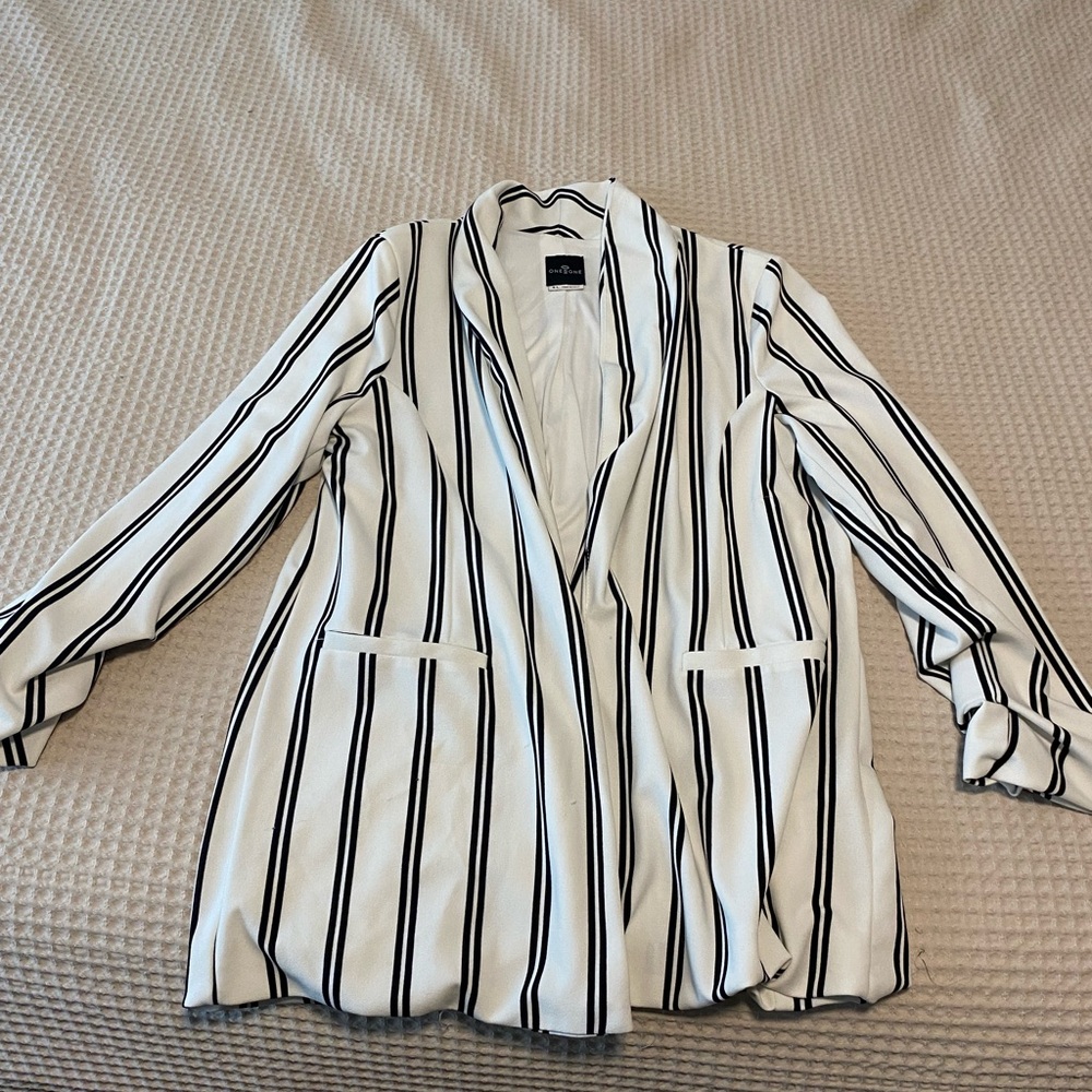Striped Black and White Blazer